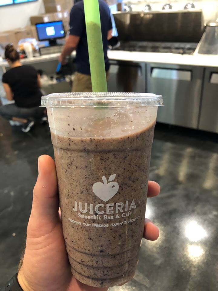 Eat Your Water and Juiceria blueberry avocado smoothie